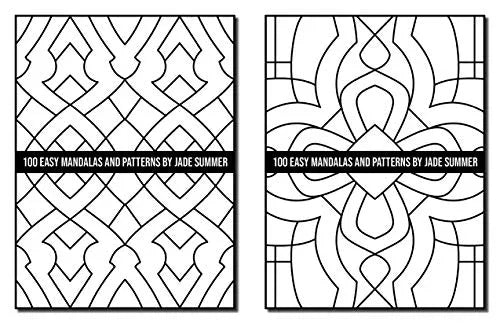 100 Easy Mandalas and Patterns: A Mandala Coloring Book for Adults with Fun, Simple, and Relaxing Coloring Pages (Easy Coloring Books) WoodArtSupply