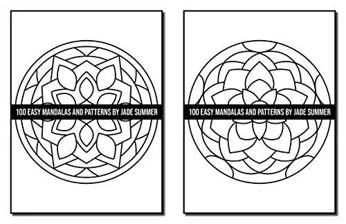 100 Easy Mandalas and Patterns: A Mandala Coloring Book for Adults with Fun, Simple, and Relaxing Coloring Pages (Easy Coloring Books) WoodArtSupply