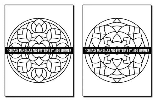 100 Easy Mandalas and Patterns: A Mandala Coloring Book for Adults with Fun, Simple, and Relaxing Coloring Pages (Easy Coloring Books) WoodArtSupply