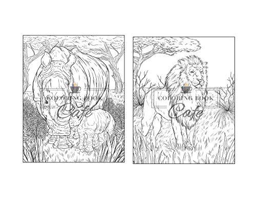 100 Wildlife Scenes: An Adult Coloring Book Featuring 100 Most Beautiful Wildlife Scenes with Animals, Birds and Flowers from Oceans, Jungles, Forests and Savannas WoodArtSupply