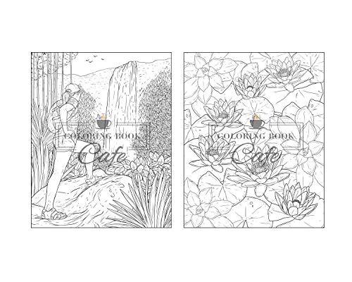 100 Wildlife Scenes: An Adult Coloring Book Featuring 100 Most Beautiful Wildlife Scenes with Animals, Birds and Flowers from Oceans, Jungles, Forests and Savannas WoodArtSupply
