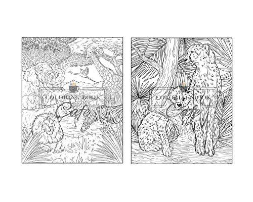 100 Wildlife Scenes: An Adult Coloring Book Featuring 100 Most Beautiful Wildlife Scenes with Animals, Birds and Flowers from Oceans, Jungles, Forests and Savannas WoodArtSupply