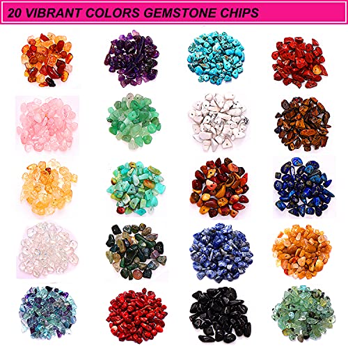 1000PCS Crystal Stone Beads for Jewelry Making, Natural Chip 5-8mm Irregular Gemstones Multicolored Rock Loose Beads for Ring, Earrings, Necklace, CEALXHENY