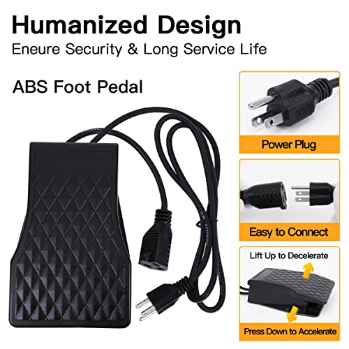 1000W 30000RPM Electric Flex Shaft Rotary Tool Foot Pedal Control Flex Shaft Hanging Grinder Carver Can Forward-Reverse Rotation, Multi-function Kit GESD