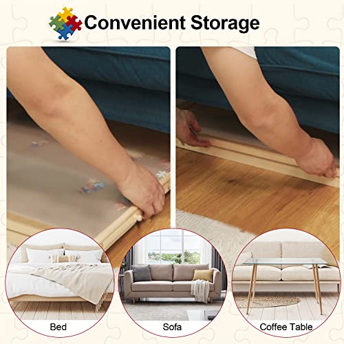 1000 Piece Wooden Folding Puzzle Table with Legs, 22" x 30" Jigsaw Puzzle Board with 4 Drawers and Protective Cover Portable Puzzle Table for Adults and Teens Aloftopz