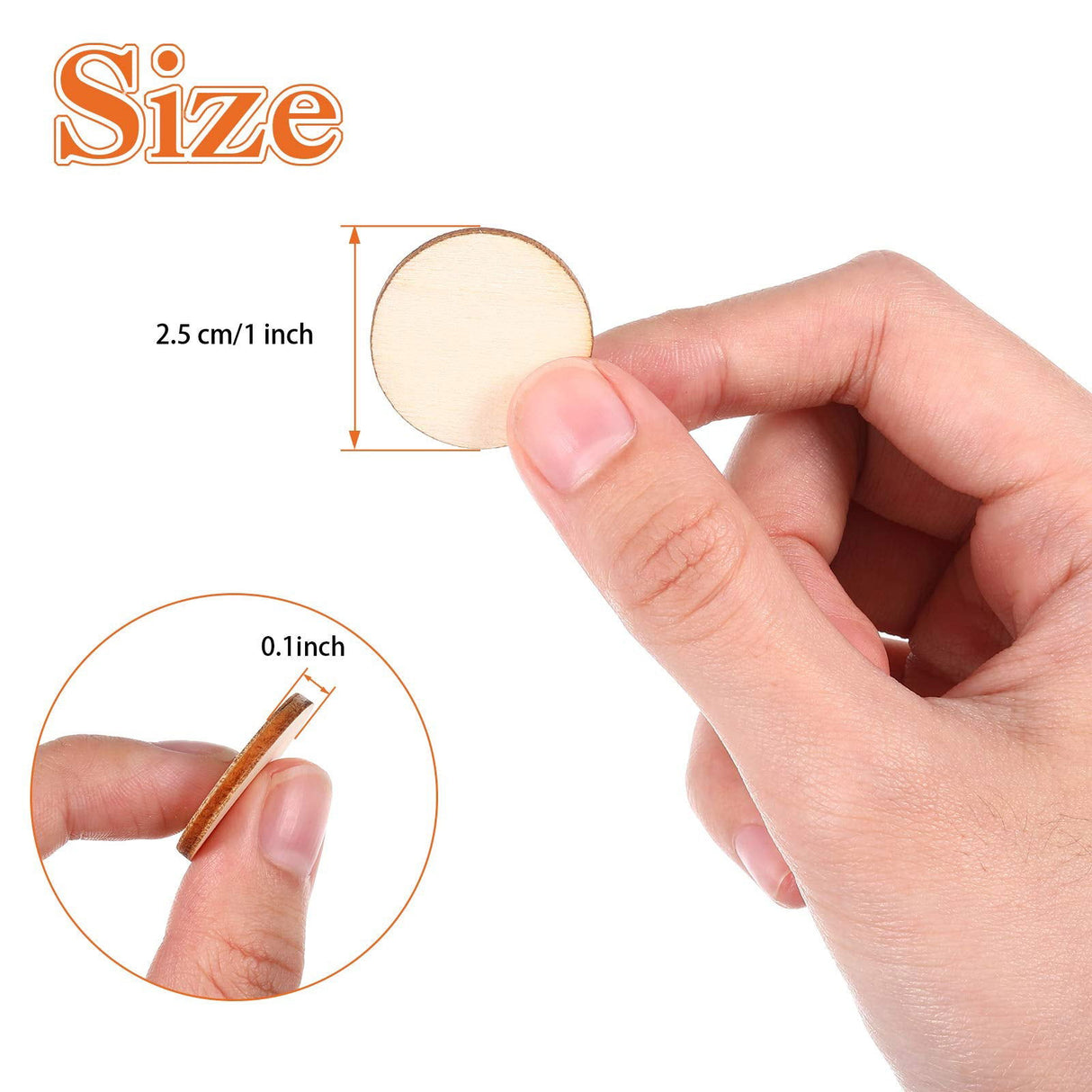 1000 Pieces Unfinished Wood Slices Round Disc Circle Wood Pieces Wooden Cutouts Ornaments for Wood Slices DIY Crafts and Decoration, 1 Inch in Jetec