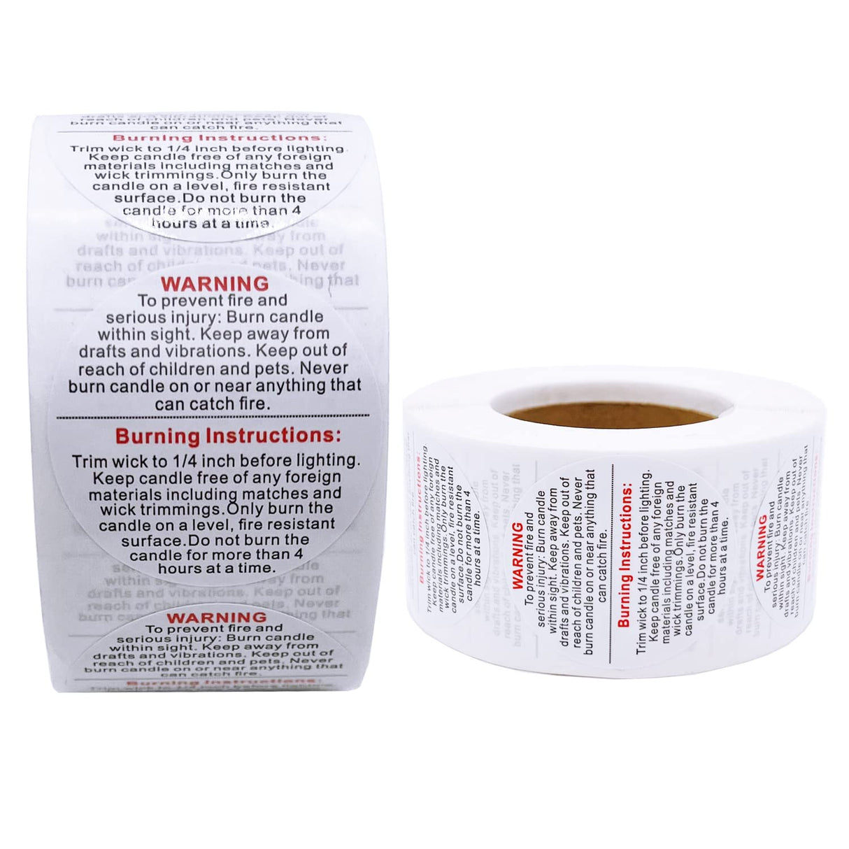 1000pcs Candle Warning Labels - 1.5in Jar Stickers, Safety Stickers for DIY Candle Jars & Tins MYYZMY