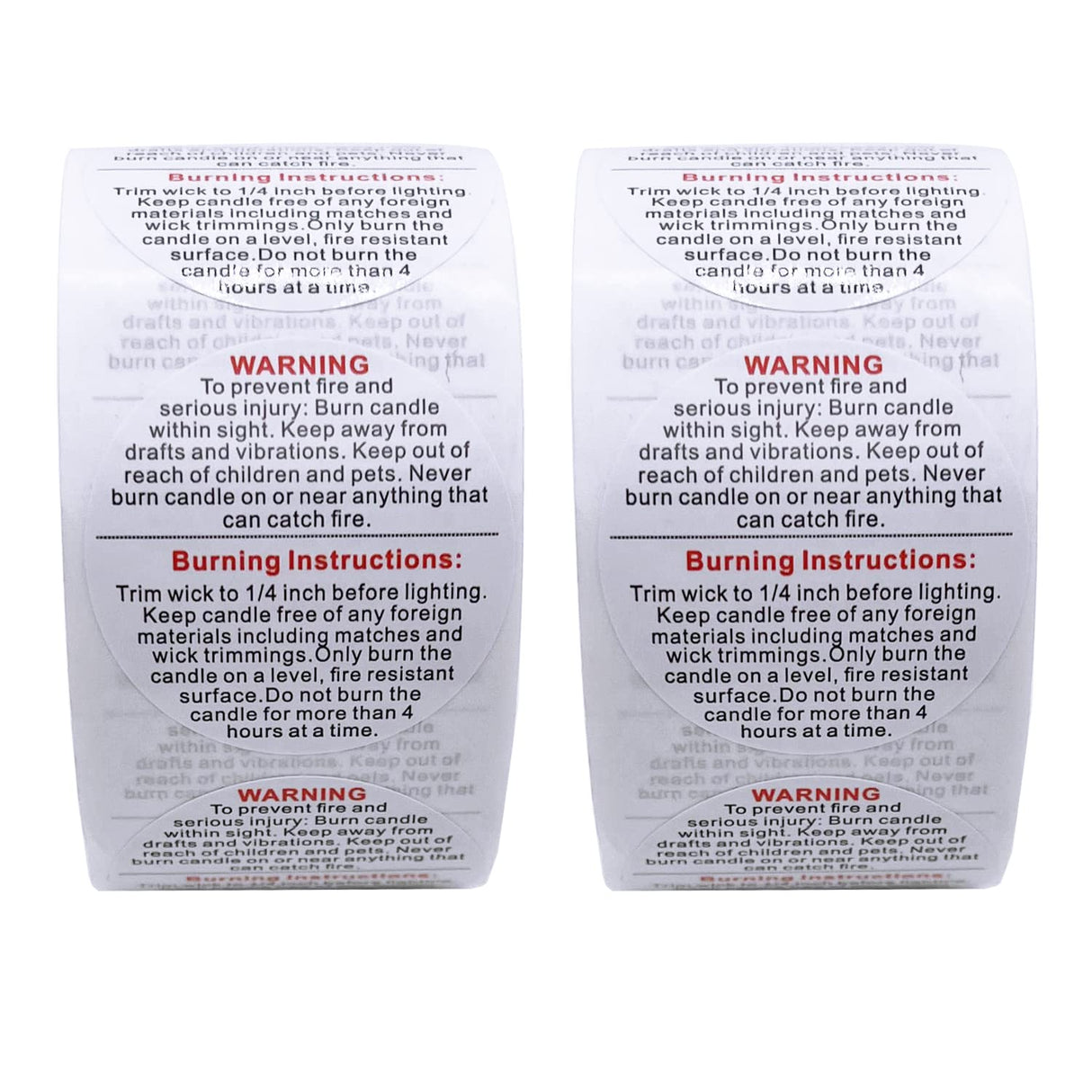 1000pcs Candle Warning Labels - 1.5in Jar Stickers, Safety Stickers for DIY Candle Jars & Tins MYYZMY