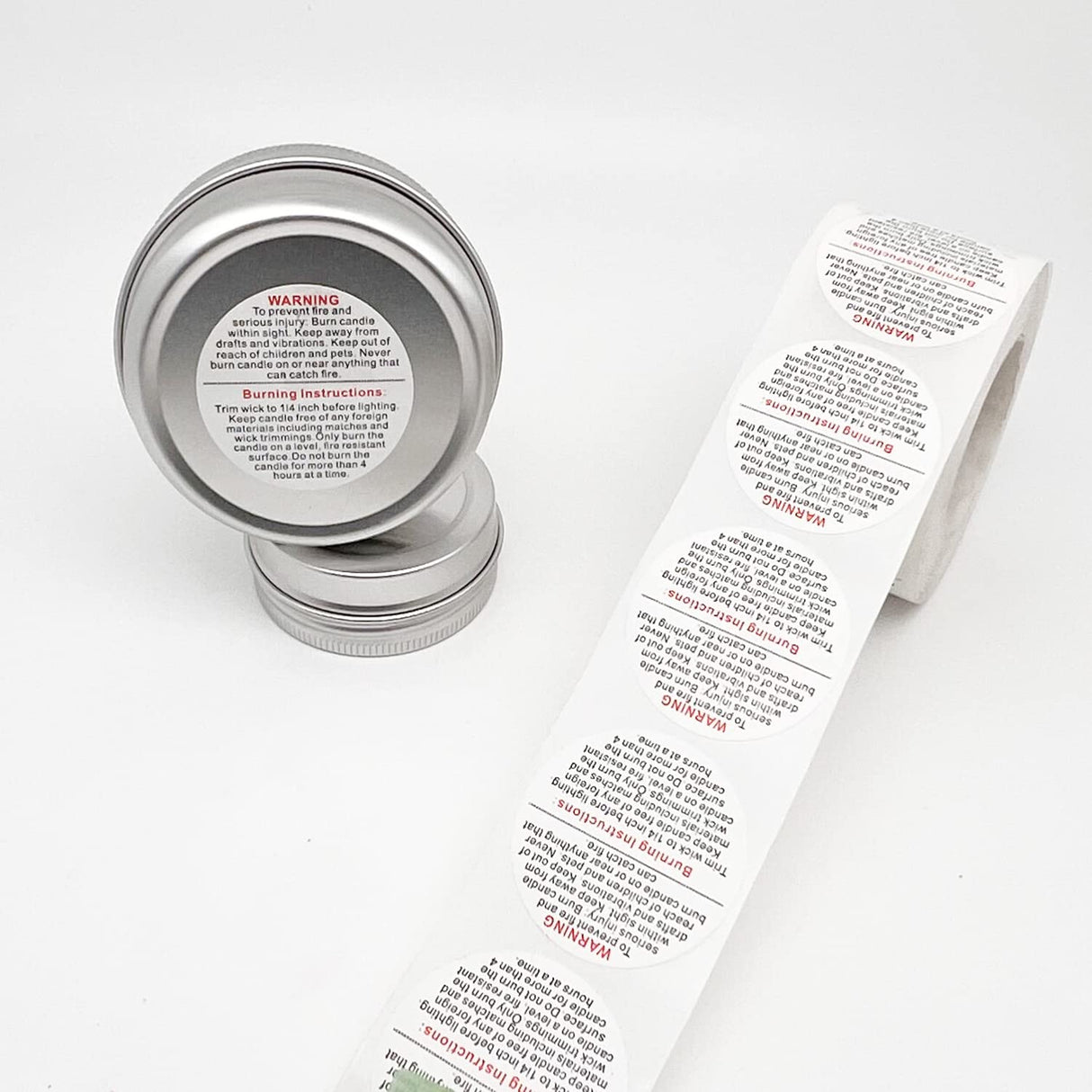 1000pcs Candle Warning Labels - 1.5in Jar Stickers, Safety Stickers for DIY Candle Jars & Tins MYYZMY