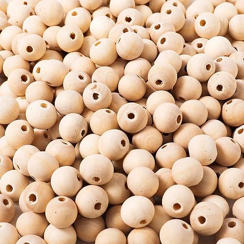 1000pcs 6MM Wood Beads Natural Unfinished Round Wooden Loose Beads Wood Spacer Beads for Craft Making Decorations and DIY Crafts(6MM) pojah