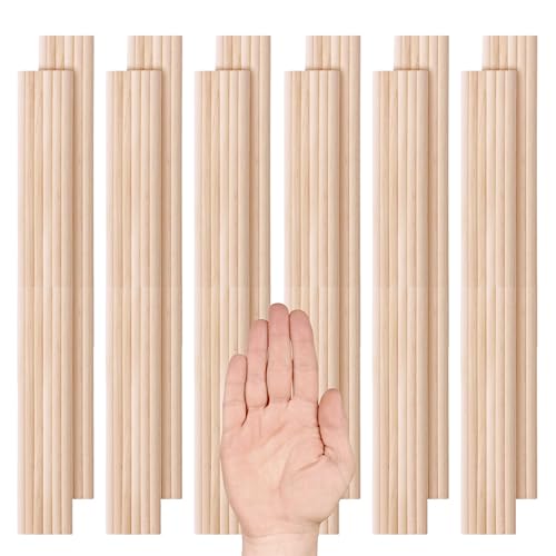 100PCS Dowel Rods 12 inch Wooden Dowel Rods 3/16 Inch Unfinished Wood for Crafting Bamboo Wood Rod Wood Sticks for Crafts Bamboo Wood Sticks Long YARRD