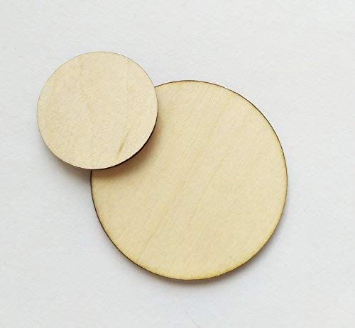 100PCS Wood Circle Blank Discs 1/8" Thick Round Unfinished Plywood Cutout Circles for craft Projects Jewelry Painted Christmas Tree Decorated (0.50") RX Laser Cut
