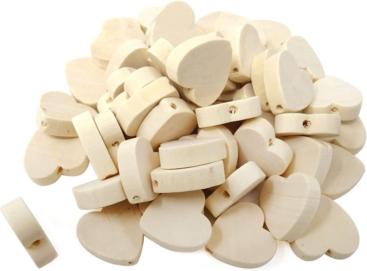 100PCS Wooden Spacer Beads Unfinished Star Heart Shape Wood Loose Beads with Hole for Crafts DIY Jewelry Making (20Mm) WoodArtSupply