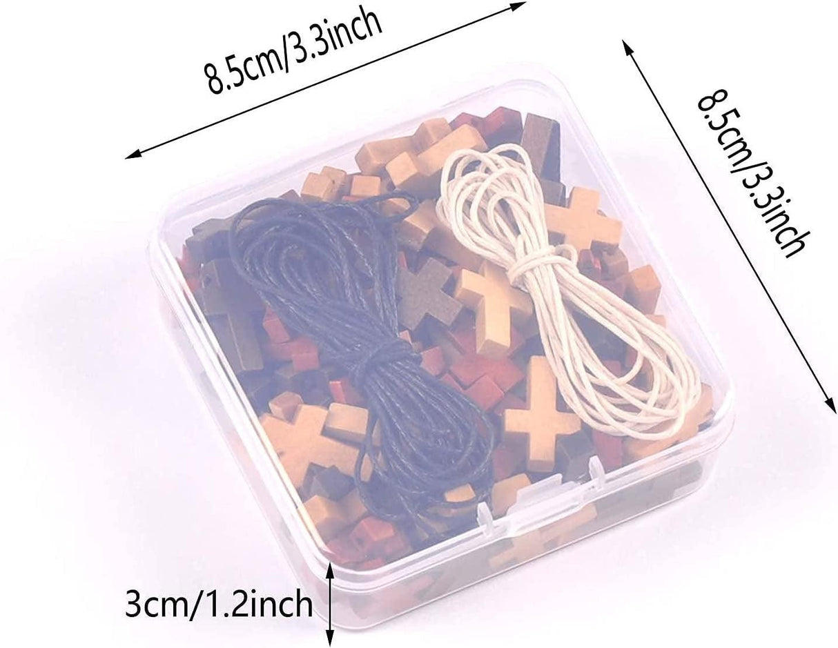 100Pcs Cross Beads Wooden Charms Pendant Jewelry Kids Gifts Wood DIY Craft Supplies WoodArtSupply