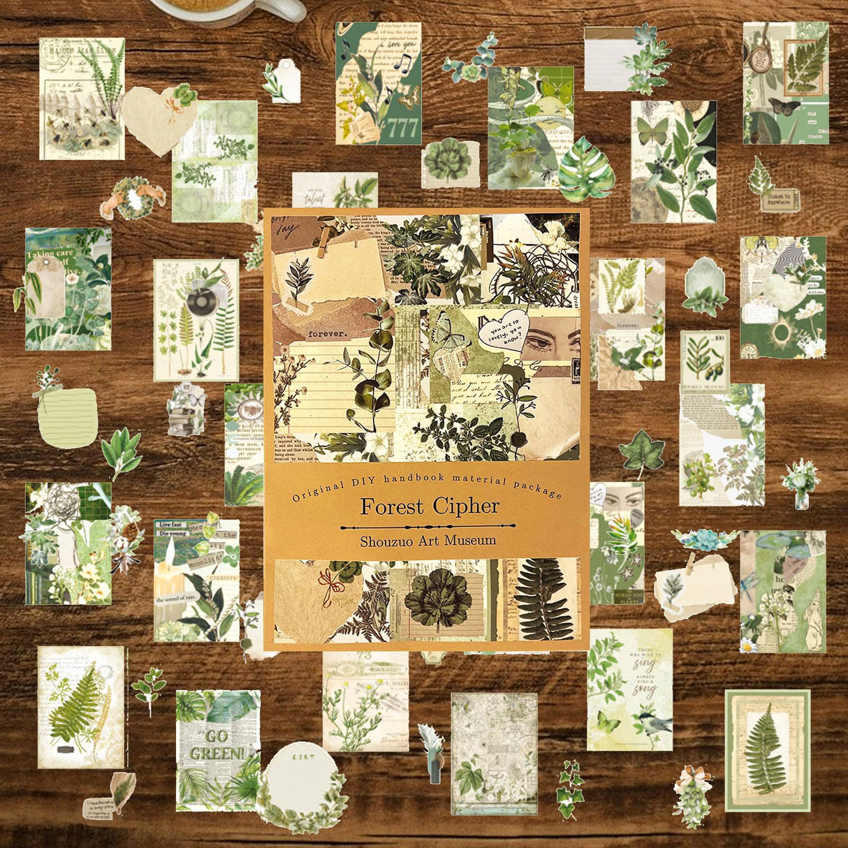 100Pcs Scrapbook Craft Paper Kit for Scrapbook Journaling Supplies ,Scrapbook Plant Stickers Aesthetic for Scrapbooking Supplies,Bullet Junk Journal Chuchengio