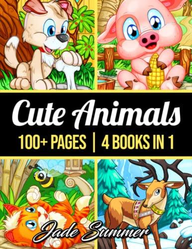 100 Cute Animals: An Adult Coloring Book with Dogs, Cats, Horses, Owls, Elephants, Monkeys, and Many More! WoodArtSupply