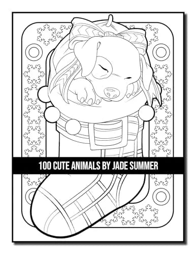 100 Cute Animals: An Adult Coloring Book with Dogs, Cats, Horses, Owls, Elephants, Monkeys, and Many More! WoodArtSupply