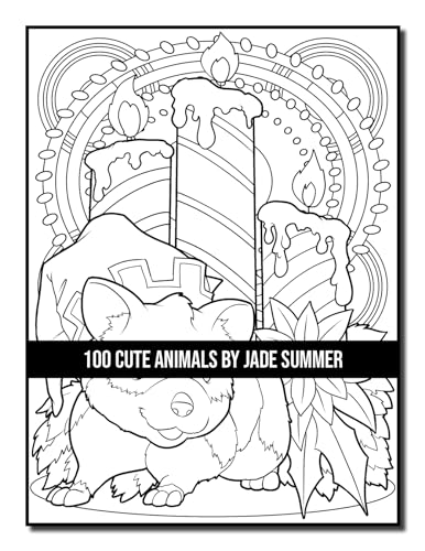 100 Cute Animals: An Adult Coloring Book with Dogs, Cats, Horses, Owls, Elephants, Monkeys, and Many More! WoodArtSupply