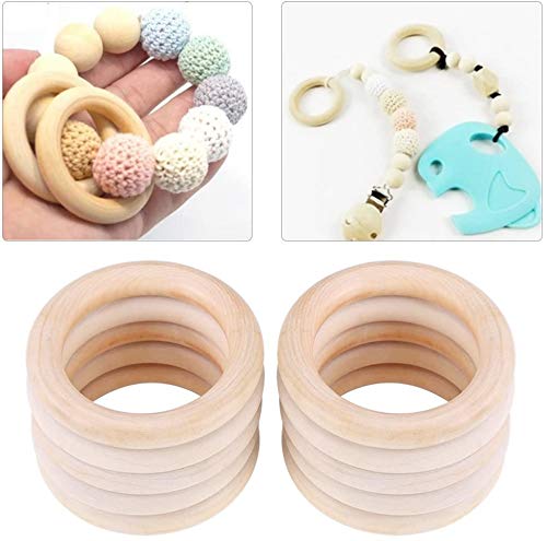 100 PCS 5 Sizes Natural Wood Rings, Unfinished Smooth Wooden Ring, Wood Circles forCraft, Ring Pendant and Connectors Jewelry Making (100pcs-5 Sizes) Fantasyon