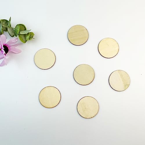 100 PCS Unfinished Round Wood Slices 1.5 inch Wooden Circles for Crafts Wood Blanks Round Cutouts Ornaments Slices for DIY Art Crafts Christmas JEKEJIAJIU