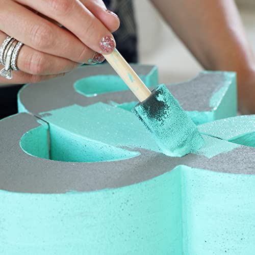 100 Pack 1 inch Foam Brush Sponge Wood Handle Paint Brush Foam Sponge Brush for Acrylics, Stains, Varnishes, Crafts FWEEK