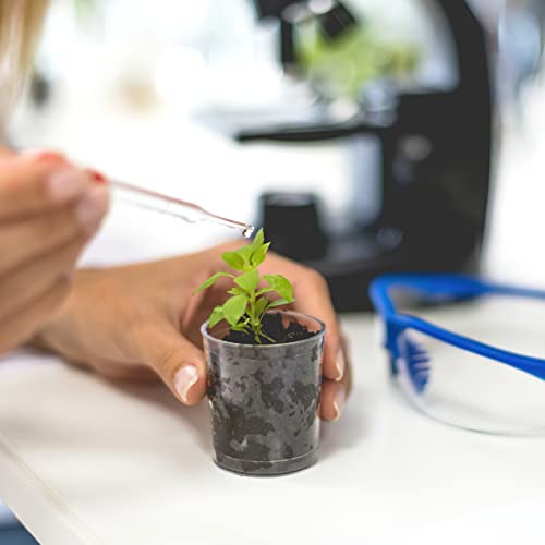 100 Pack 60ml/2oz Plastic Graduated Cups Transparent Scale Cups Plastic Measuring Cups Clear Epoxy Mixing Cups with 100 Pack Wooden Stirring Sticks Mototo