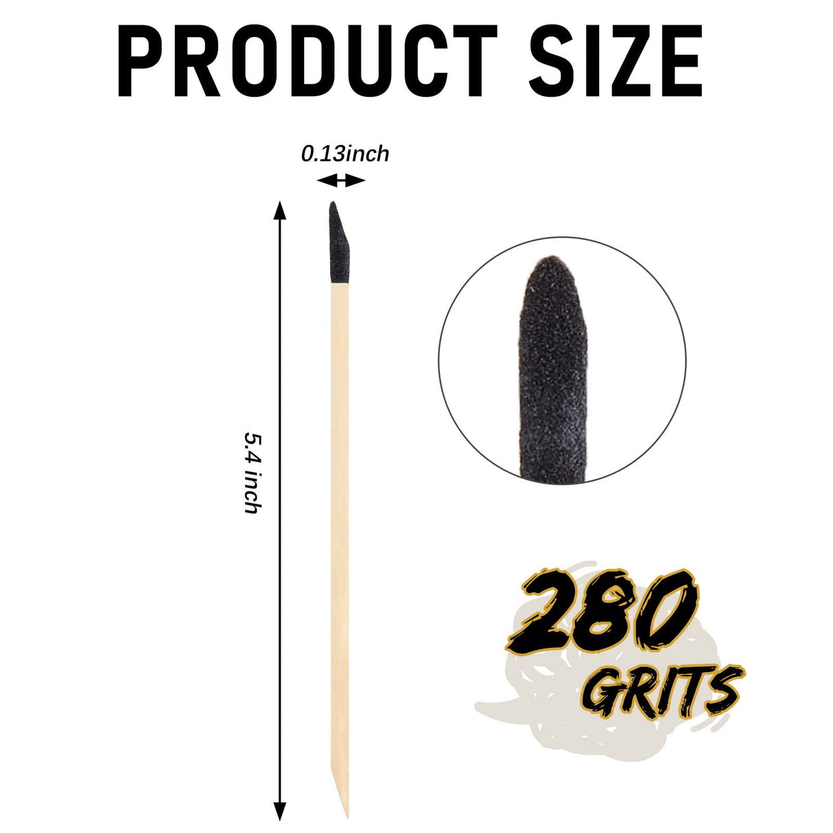 100 Pack Sanding Sticks Matchsticks Sanding Twigs Fine Detailing Sanding Sticks for Plastic Models Wood Hobby, 280 Grit, 5.4 x 0.2 Inch Honoson