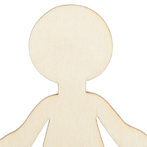 100 Pack Unfinished People Shaped Craft Sticks, Wooden Popsicle Sticks for DIY Projects Juvale