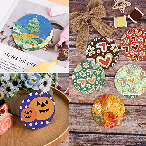 100 Pcs 3 Inch Wood Circles for Crafts Unfinished Wood Circles Natural Round Wooden Disc Cutouts Blank Round Wood Circle Slices for DIY Crafts, AWIZOM