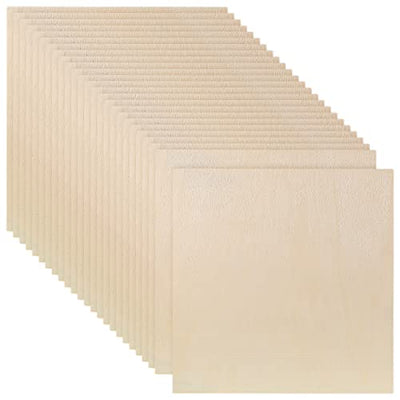 100 Pcs 4 x 4 Inch Unfinished Wood Pieces Square Unfinished Wooden Cutout Tiles Blank Wood Squares for DIY Art Craft Painting Staining Cup Coaster