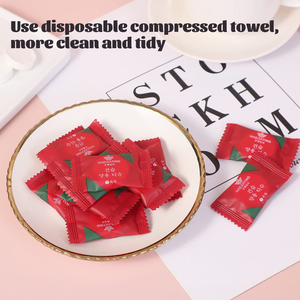 100 Pcs Mini Compressed Towels, Disposable Face Compressed Towel, Compressed Hand Wipe, Camping towel, Portable Compressed Coin Tissue for HI FINE CARE