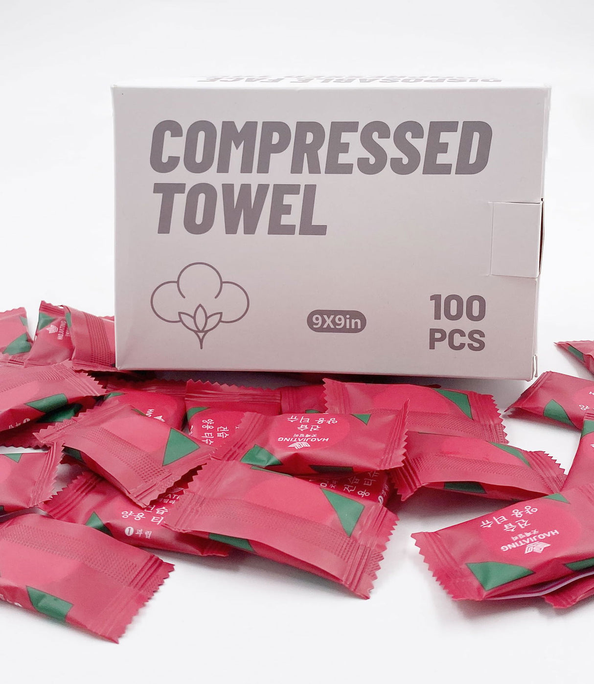 100 Pcs Mini Compressed Towels, Disposable Face Compressed Towel, Compressed Hand Wipe, Camping towel, Portable Compressed Coin Tissue for HI FINE CARE