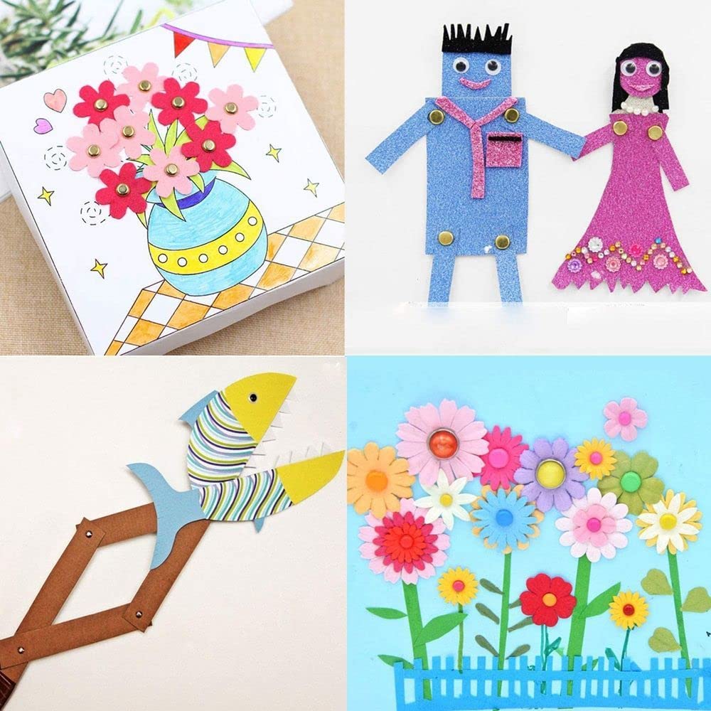 100 Pcs Multicolor Mini Brad Fasteners Round Paper Fasteners Brads for Paper Craft DIY Stamping Scrapbooking(Gold) Generic