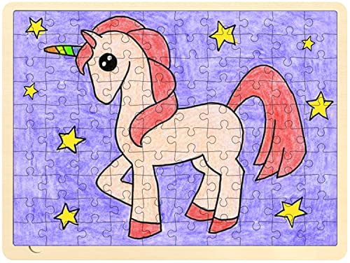 100 Piece Blank Puzzle with Puzzle Tray to Draw on, Each Piece is Unique, Make Your Own Wooden Jigsaw Puzzles, Custom Puzzle 14.2x10.6 Inches for MoinKidz