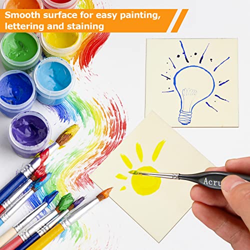 100 Pieces 3x3 Inch Wood Squares Unfinished Basswood Plywood Wooden Sheets 1/8 inch Thick Blank Wood Squares for Crafts Painting Scrabble Tiles Mini ZOFORTY