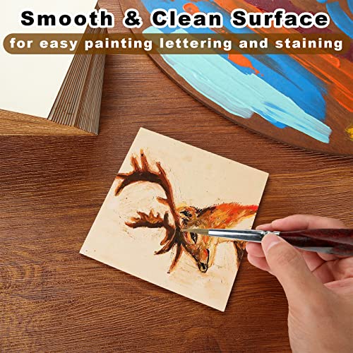 100 Pieces 5x5 Inch Wood Squares Unfinished Basswood Plywood Wooden Sheets 1/8 inch Thick Blank Wood Squares for Crafts Painting Scrabble Tiles Mini ZOFORTY