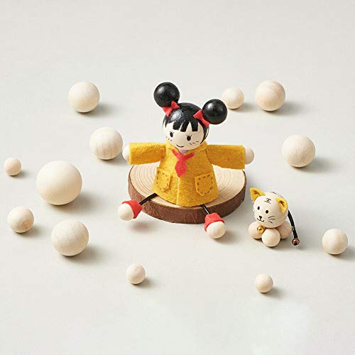 100 Pieces Round Wooden Ball Small Wood Craft Balls Natural Unfinished Wood Balls Wooden Spheres for DIY Projects Building, Kids Arts Crafts Toy, 3/8 Yitokmc