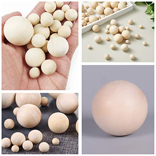 100 Pieces Round Wooden Ball Small Wood Craft Balls Natural Unfinished Wood Balls Wooden Spheres for DIY Projects Building, Kids Arts Crafts Toy, 3/8 Yitokmc