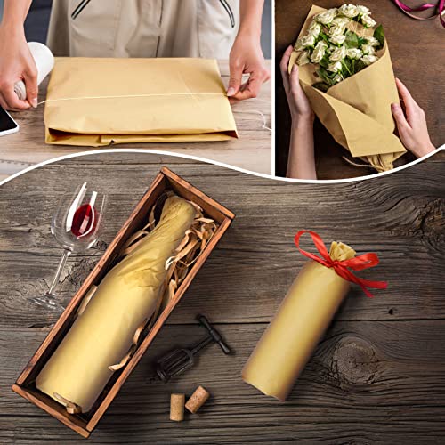 100 Sheets Kraft Tissue Paper - Artdly 14 x 20 Inches Recyclable Brown Wrapping Paper Bulk for Weddings Birthday DIY Project Christmas Gift Wrapping Artdly