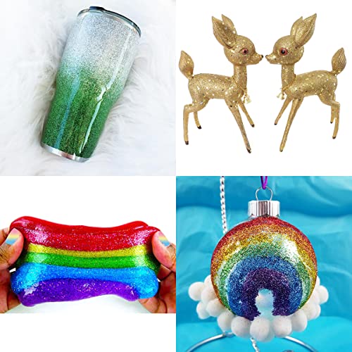 100g/3.5oz Pack Iridescent Rainbow Fine Glitter for DIY Craft, Extra Fine Glitter for Epoxy Resin, Glitter for Tumblers Making, Festival Decoration LICOOL GLITTER