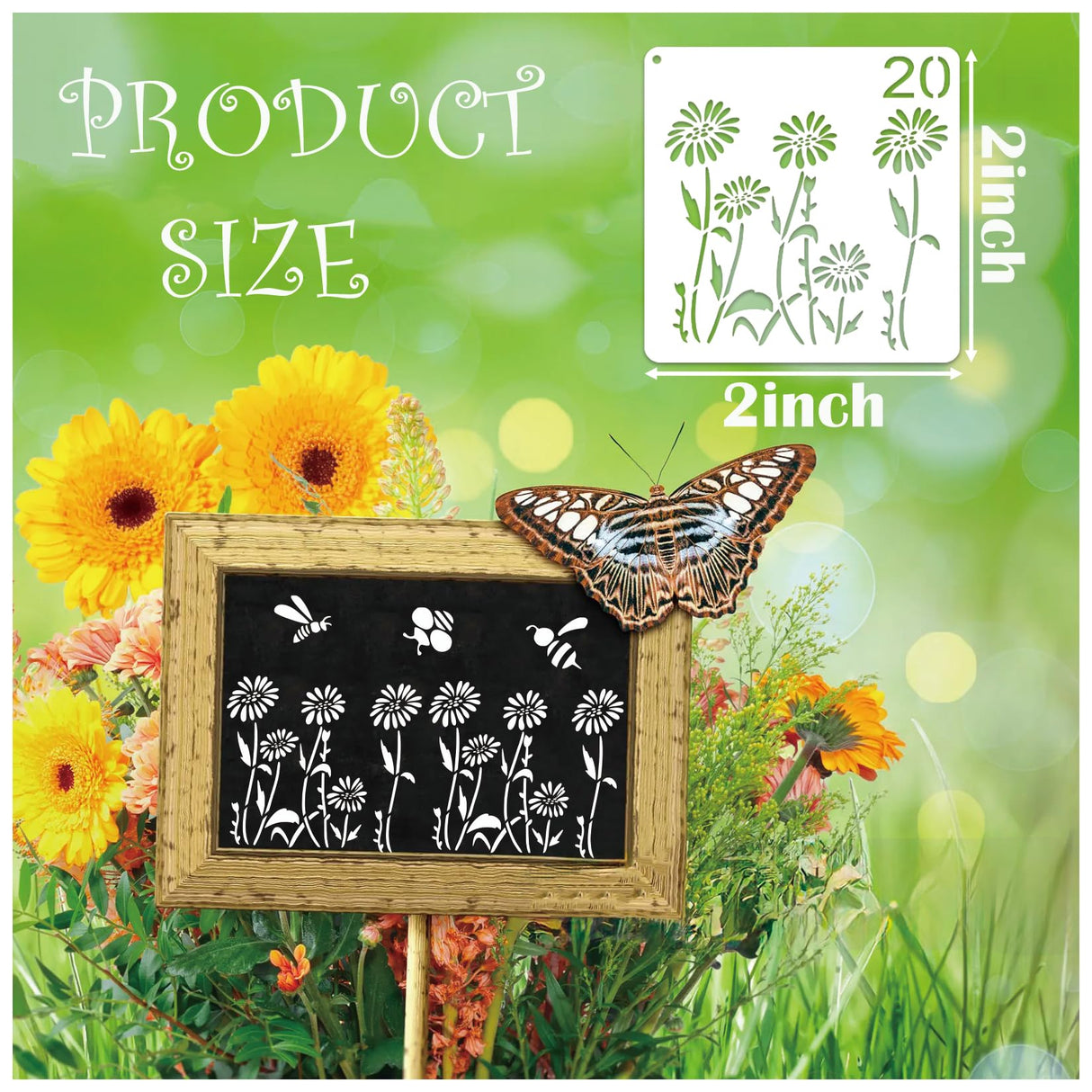 100Pcs Small Stencils for Rock Painting Reusable Small Flower Stencils for Crafts on Wood 2 Inch Nature Spring Flower Stencil Floral templates for Paint on Craft Fabric Card Walls Decor(Floral100) Hosomono