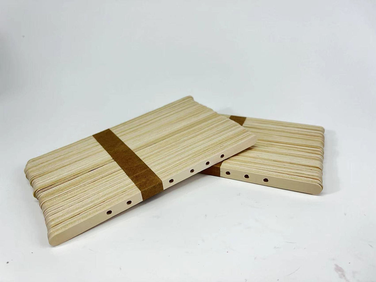 100pcs Wooden Candle Wick Holders - 3 Wick Candle Holders, Candle Making Wick Centering Tool with 7 Holes GSXRB