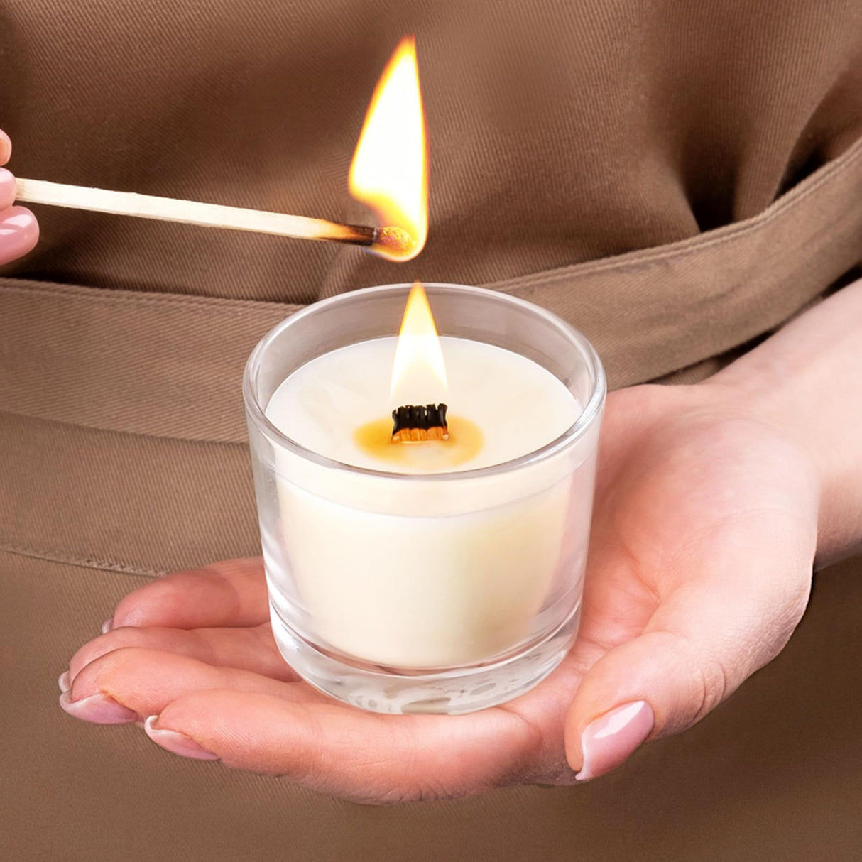 100pcs Wooden Candle Wicks 5.1 x 0.5 Inch, Smokeless Cherry Wood Wicks with Metal Clips, Includes Wick Trimmer, Perfect for Candle Making Kit and Soy Wax Candlemaking Bacofa