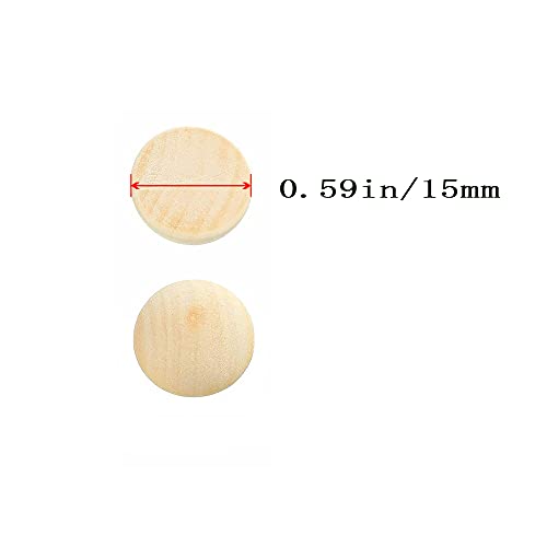 100pcs Half Wood Balls Unfinished Natural Half Ball Split Wood Balls for DIY Projects, Kids Arts and Craft Supplies (15mm) hesmartly