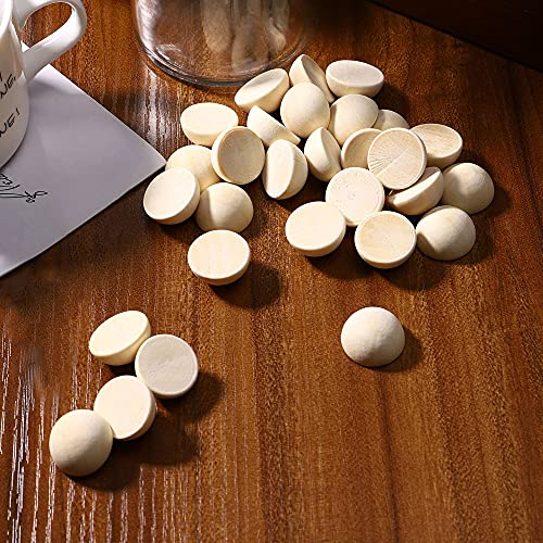 100pcs Half Wood Balls Unfinished Natural Half Ball Split Wood Balls for DIY Projects, Kids Arts and Craft Supplies (20mm) hesmartly