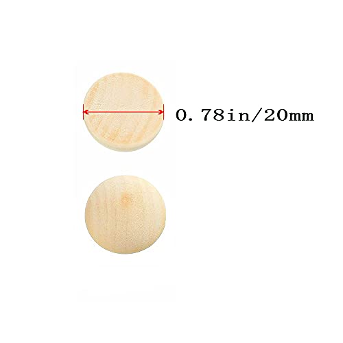 100pcs Half Wood Balls Unfinished Natural Half Ball Split Wood Balls for DIY Projects, Kids Arts and Craft Supplies (20mm) hesmartly