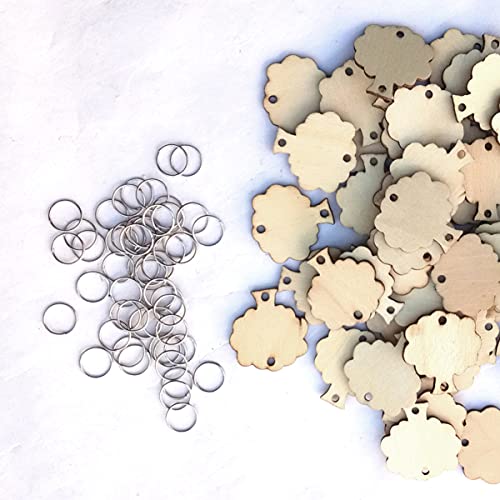 100pcs Piece Wooden Board Tags Craft Wood Slices Wedding Wood Tags Family Birthday Board Tags Circle Wooden Tags Wood Cutouts Birthday Calendar Tags EXCEART