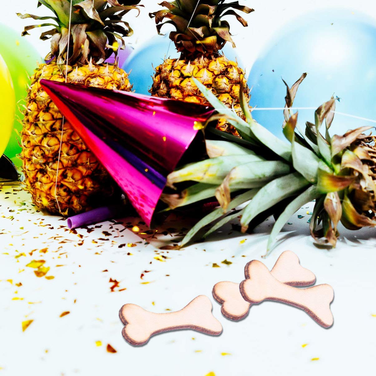 100pcs Pieces Wooden Crafts Nativity Craft Unfinished Wood Ornaments Nativity Ornaments Christmas Ornaments Wooden Chips Wood Crafts Decor Wooden DIY Amosfun