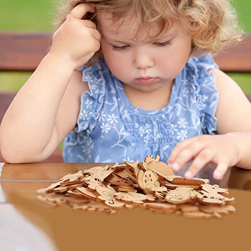 100pcs Unfinished Wooden Ocean Sea Animal Life Cutouts Blanks Whale Ocean Crafting Home Wooden Life Craft Art Project for Ornament Crafts Abaodam