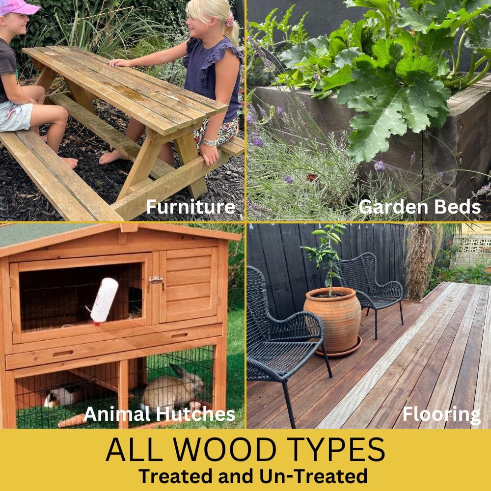 100% Pure Tung Oil, Food Safe (2) Countertops, Cutting Boards, Woodturning, Toys. Natural Wood Sealer for Indoor Floors Furniture. Waterproofing Outside Furniture, Garden Beds, Decks. Double Pack Woodcut Tools